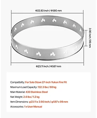 Ecooso Fire Pit Stand for Bonfire Stove, Stainless Steel Outdoor Support Ring