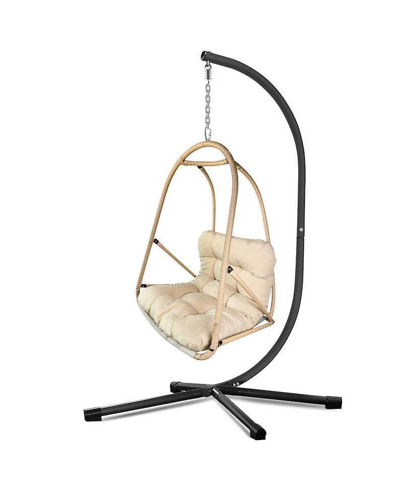 Streamdale Furniture Egg Swing Chair with Stand & Cushion (Indoor/Outdoor)