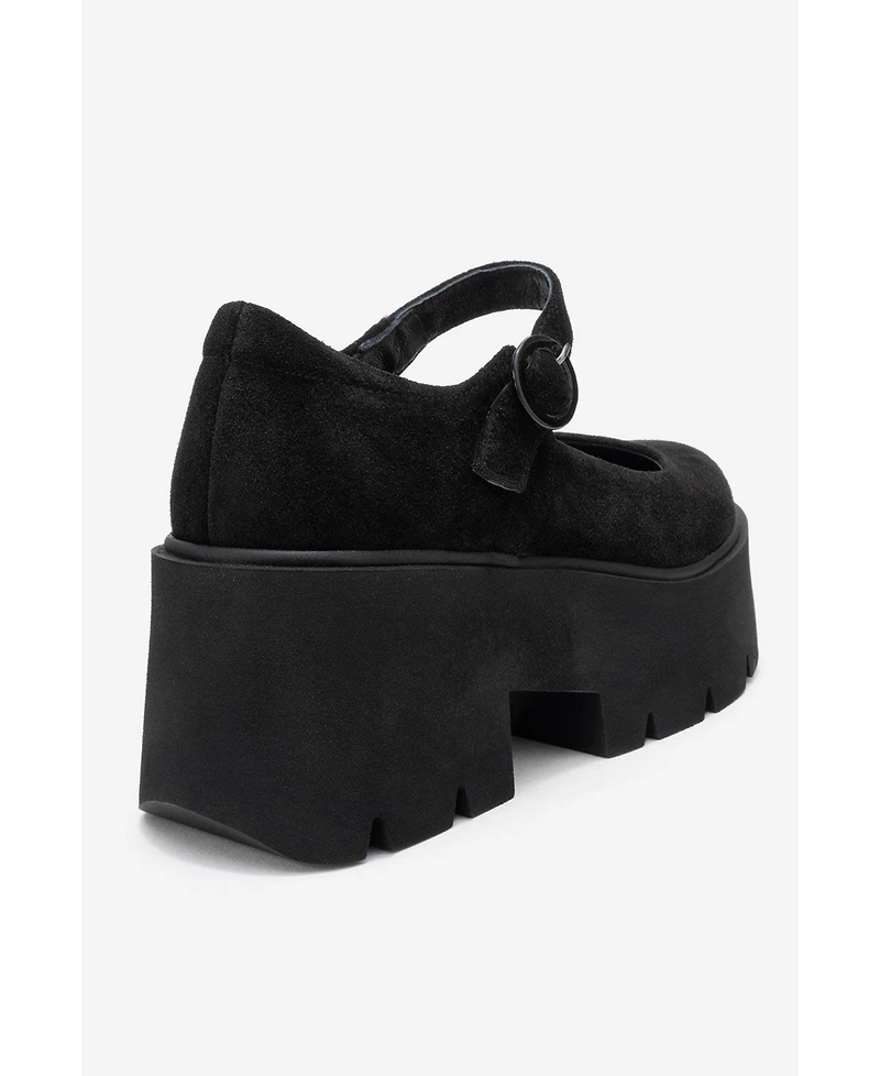 Forever & Always Shoes Women s Orina Leather Platform Mary Jane Shoe