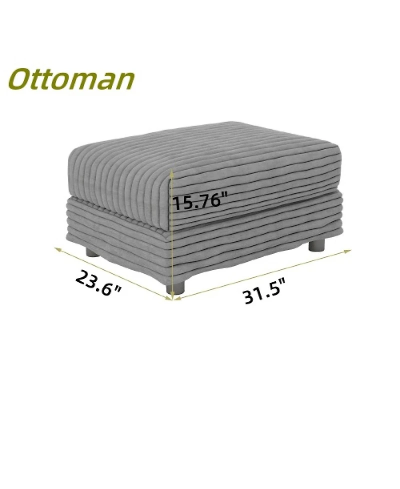 Streamdale Furniture Plush Corduroy Ottoman.