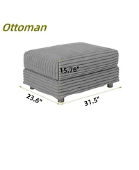 Streamdale Furniture Plush Corduroy Ottoman.