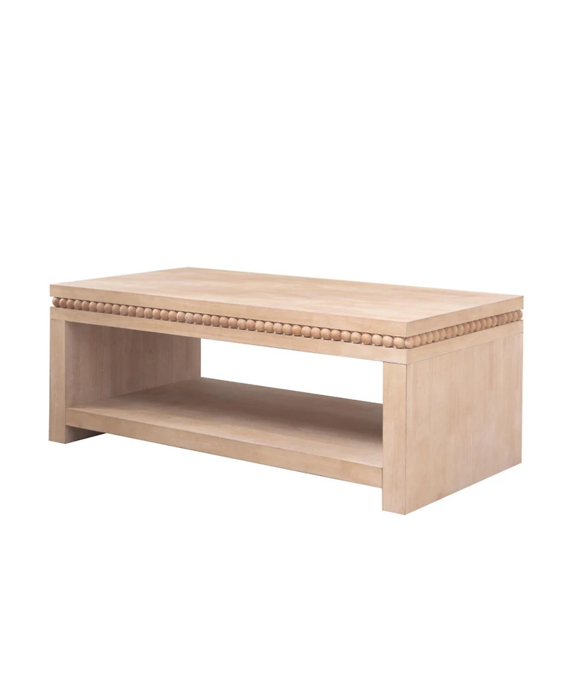 Streamdale Furniture Modern Wood Coffee Table - 47" Rectangular, Open Shelf