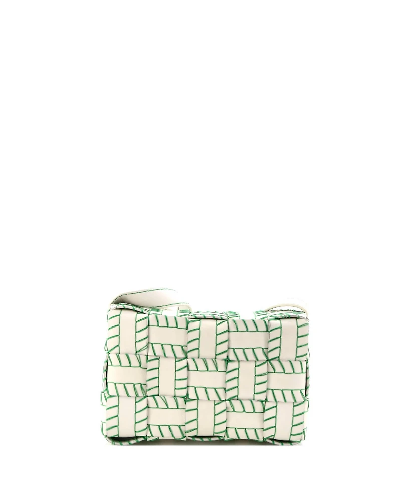 Pre-Owned Bottega Veneta Medium Cassette Crossbody Bag Baseball Stitch Maxi Intrecciato Leather