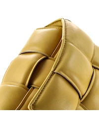 Pre-Owned Bottega Veneta Cassette Chain Crossbody Bag Padded Maxi Intrecciato Leather