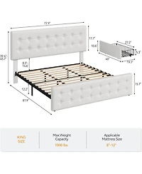 gaomon Bed Frame with 4 Storage Drawers and Headboard
