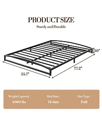 gaomon 10in Metal Platform Bed Frame Steel Slats No Box Spring