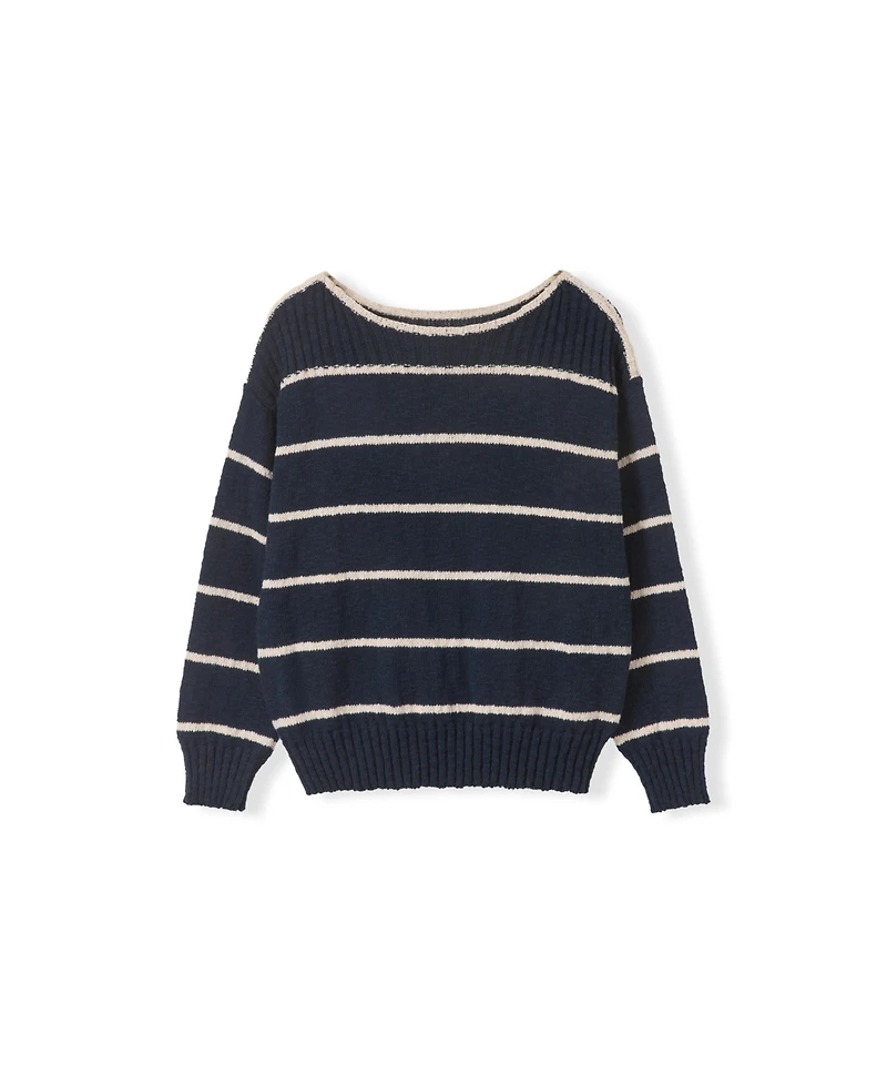 Celtic & Co. Women's Stripe Boat Neck Sweater