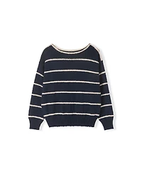 Celtic & Co. Women's Stripe Boat Neck Sweater