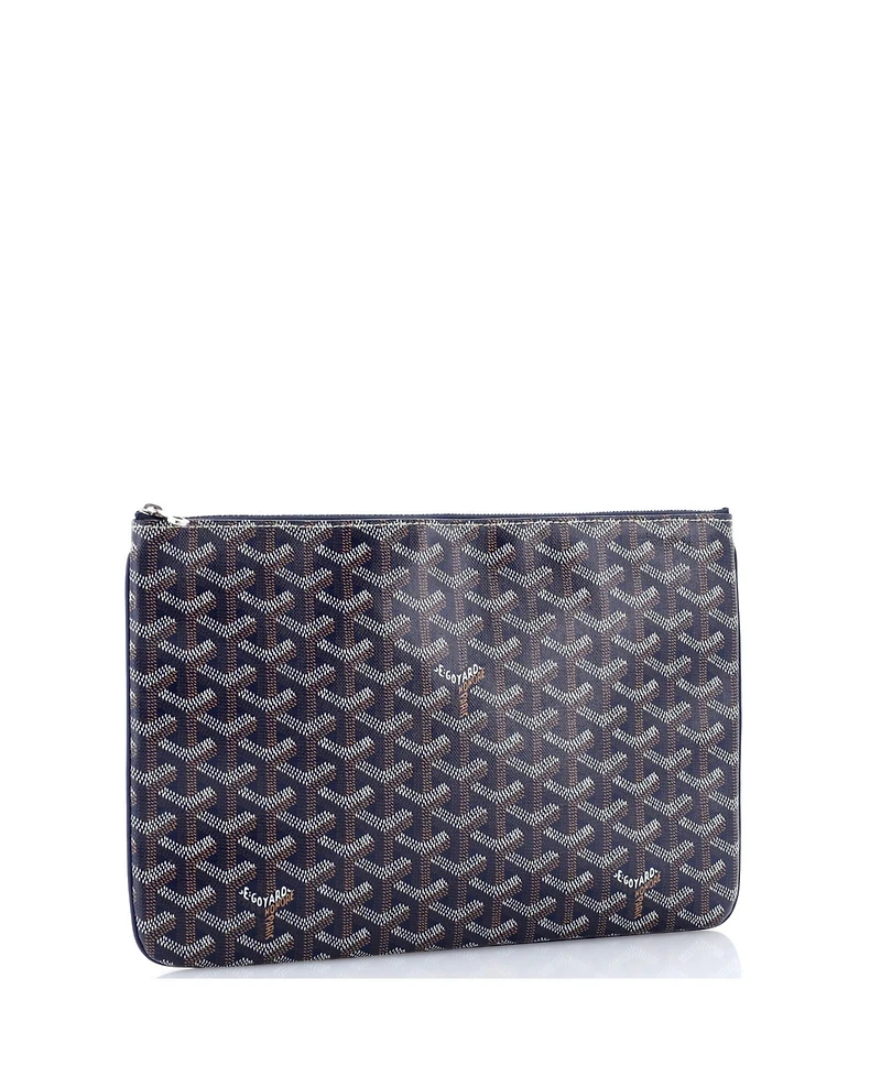 Pre-Owned Goyard Mm Senat Zip Pouch Coated Canvas
