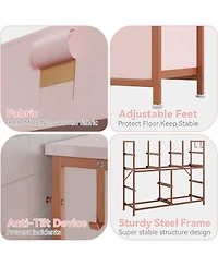 gaomon 10 Drawers Fabric Storage Drawer, Dressers & Chest of with Side Pockets, Hooks, Wood Tabletop for Closet, Living Room