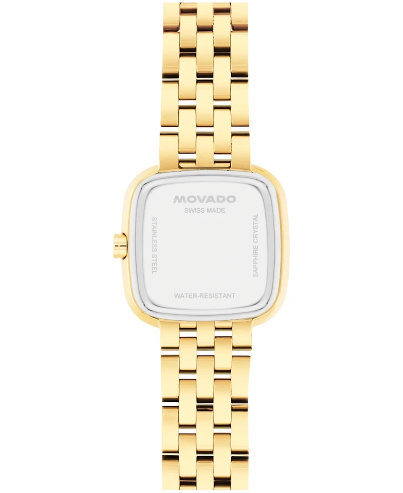 Movado Women's Museum Classic Cushion Swiss Quartz Light Yellow Pvd Steel Watch, 22mm