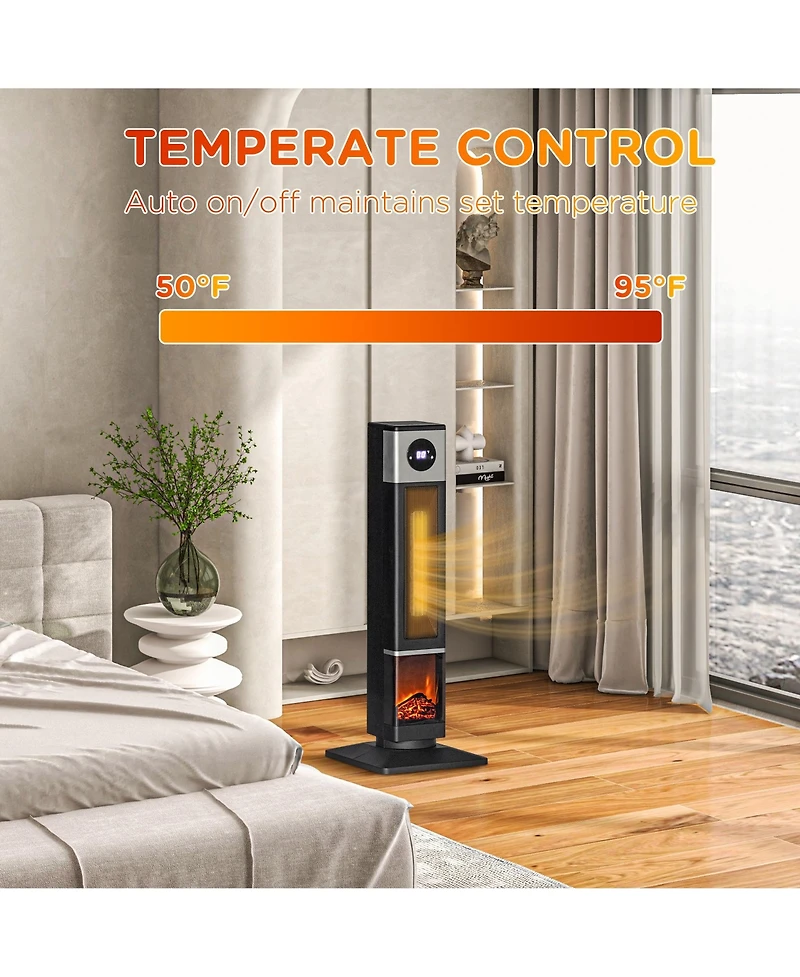 Homcom 1400W Electric Heater with Oscillation, Timer,