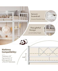 gaomon Twin Metal Bed Frame with Heart Design Headboard & Footboard, Heavy Duty Steel Platform Bed, Underbed Storage