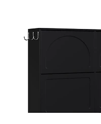 Modern Elegant Narrow Tipping Bucket Shoe Cabinet with 6 Flip Drawers