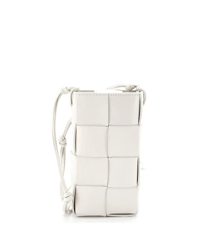Pre-Owned Bottega Veneta Cassette Phone Holder Crossbody Bag Maxi Intrecciato Leather
