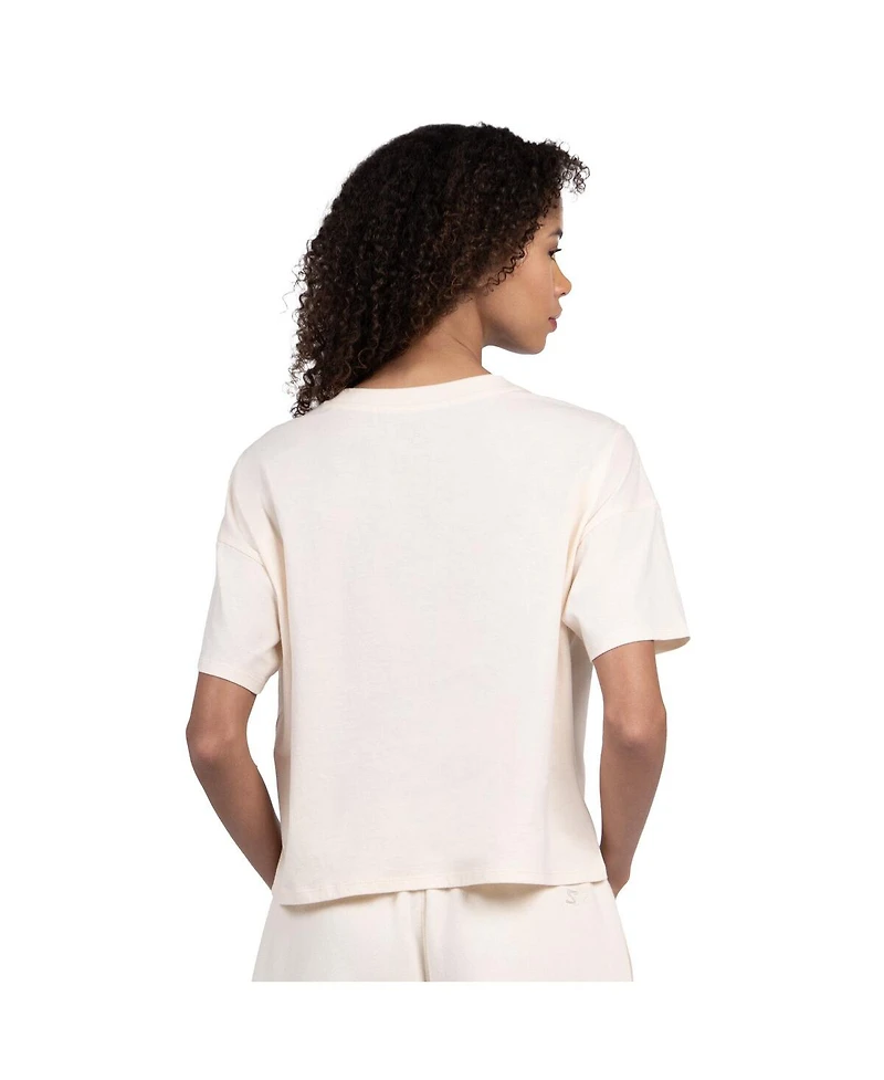 Starter Women's Cream Los Angeles Dodgers Pastels Boxy Cropped T-Shirt