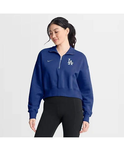 Nike Women's Royal Los Angeles Dodgers Primetime Phoenix Fleece Half-Zip Sweatshirt