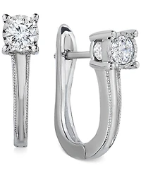 TruMiracle Diamond Leverback Hoop Earrings (1/2 ct. t.w.) in 10k White Gold
