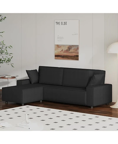 Gaomon 70" Oversized Cloud Couch, Mid-Century Chenille Sofa with Usb & Side Pockets, Deep Seat