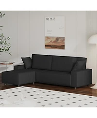 Gaomon 70" Oversized Cloud Couch, Mid-Century Chenille Sofa with Usb & Side Pockets, Deep Seat