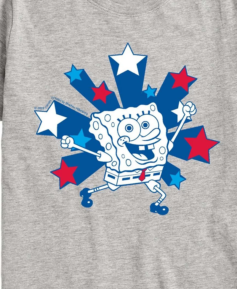 SpongeBob SquarePants Boys' 8-20 Americana Stars Short-Sleeve Graphic T-Shirt