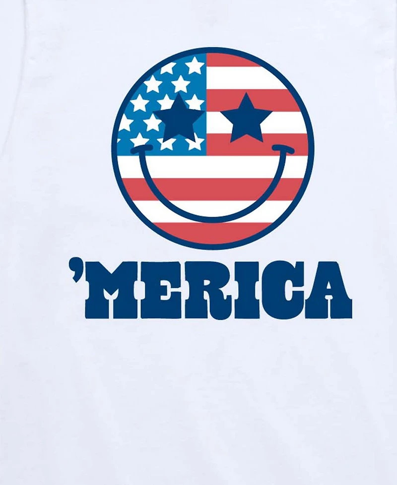 Instant Message Boys' 8-20 Merica Smile Face Short-Sleeve Graphic T-Shirt