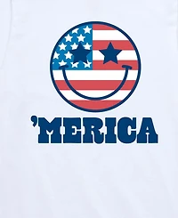 Instant Message Boys' 8-20 Merica Smile Face Short-Sleeve Graphic T-Shirt