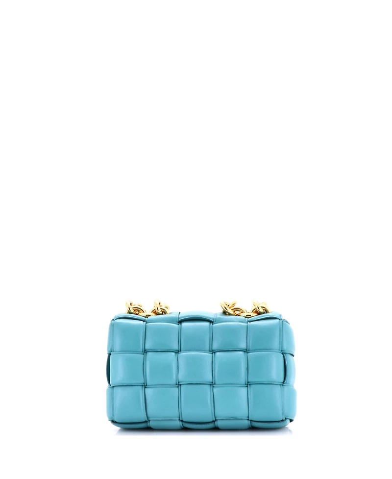 Pre-Owned Bottega Veneta Cassette Chain Crossbody Bag Padded Maxi Intrecciato Leather