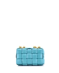 Pre-Owned Bottega Veneta Cassette Chain Crossbody Bag Padded Maxi Intrecciato Leather
