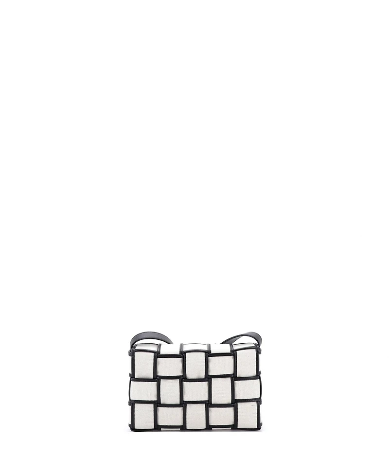 Pre-Owned Bottega Veneta Cassette Crossbody Bag Padded Maxi Intrecciato Canvas with Leather