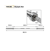 Hongge 7 Feet Workout Olympic Multifunctional Weight Barbell with Copper Sleeve and Bearing Connection