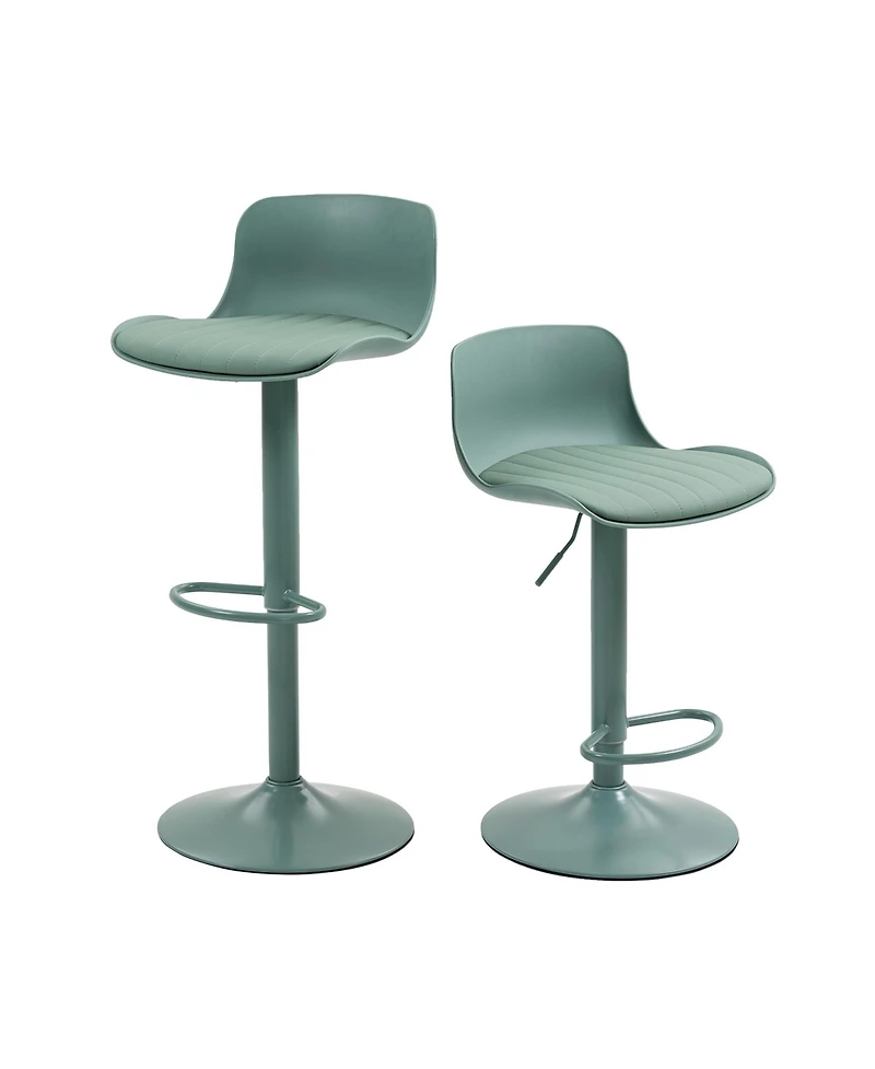 Clihome Bar Stools Set of 2 – Modern Pu Leather Counter Height Barstools with Back