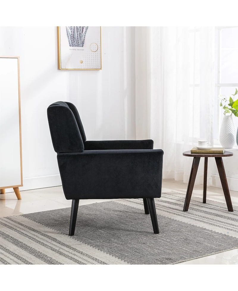 Clihome Modern Soft Velvet Accent Chair Dining Bedroom With Legs