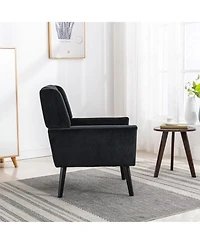 Clihome Modern Soft Velvet Accent Chair Dining Bedroom With Legs