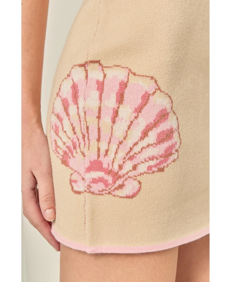 English Factory Women's Sea Shell knit Mini Skirt