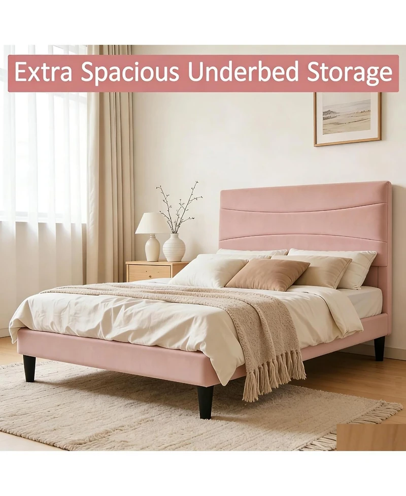 gaomon Twin Metal Platform Bed Frame with Decorative Headboard & Footboard, Heavy Duty Steel Slats, Underbed Storage