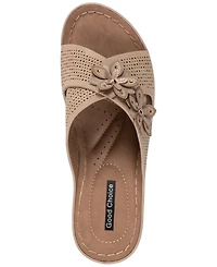 Gc Shoes Women's Nylie Floral Slip-On Wedge Sandals