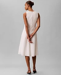 Calvin Klein Women's Sleeveless V-Neck Midi Dress