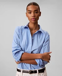 Calvin Klein Women's Regular Fit Long-Sleeve Collared Shirt
