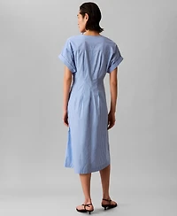 Calvin Klein Women's Short-Sleeve V-Neck Shirt Dress