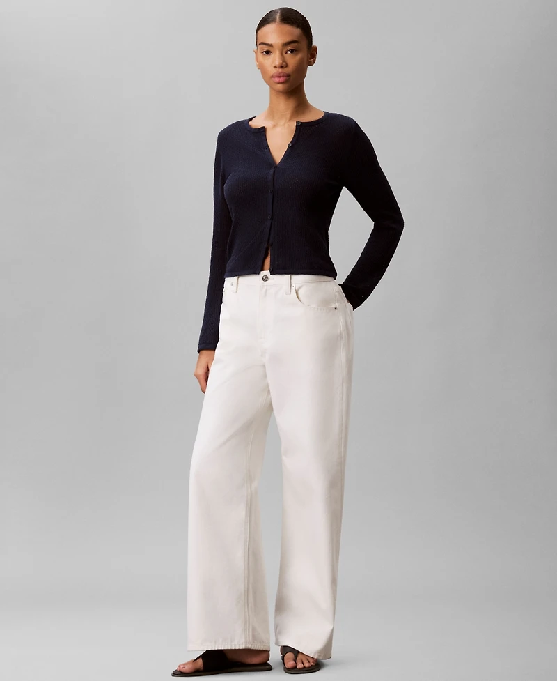 Calvin Klein Women's Slim-Fit Crew-Neck Cardigan