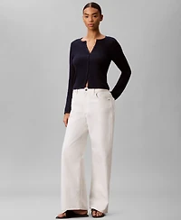 Calvin Klein Women's Slim-Fit Crew-Neck Cardigan