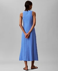 Calvin Klein Women's Sleeveless Crew-Neck Long Shift Dress