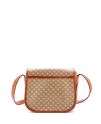 Pre-Owned Celine Small Vintage Saddle Flap Shoulder Bag Macadam Coated Canvas