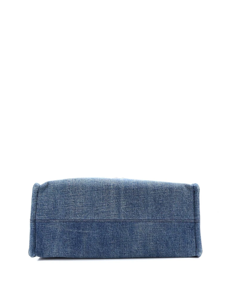 Pre-Owned Celine Large Cabas Thais Tote Denim with Applique