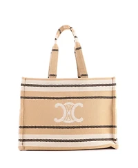 Pre-Owned Celine Large Cabas Thais Tote Triomphe Striped Jacquard Textile