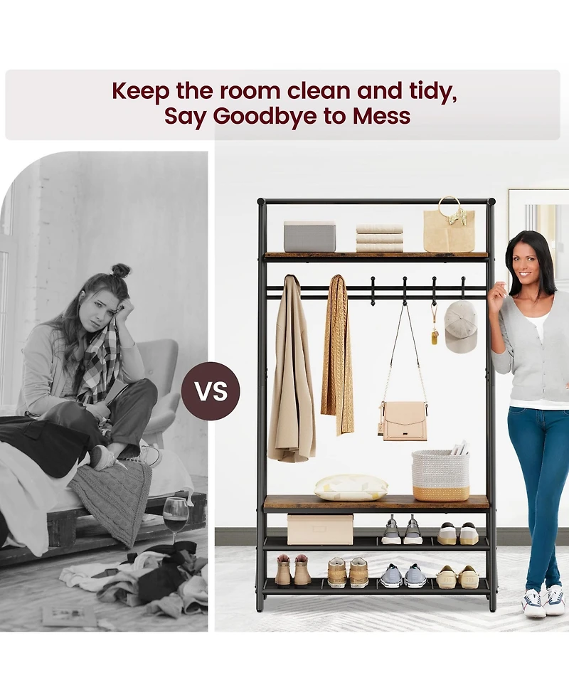 gaomon Metal & Mdf Entryway Hall Tree