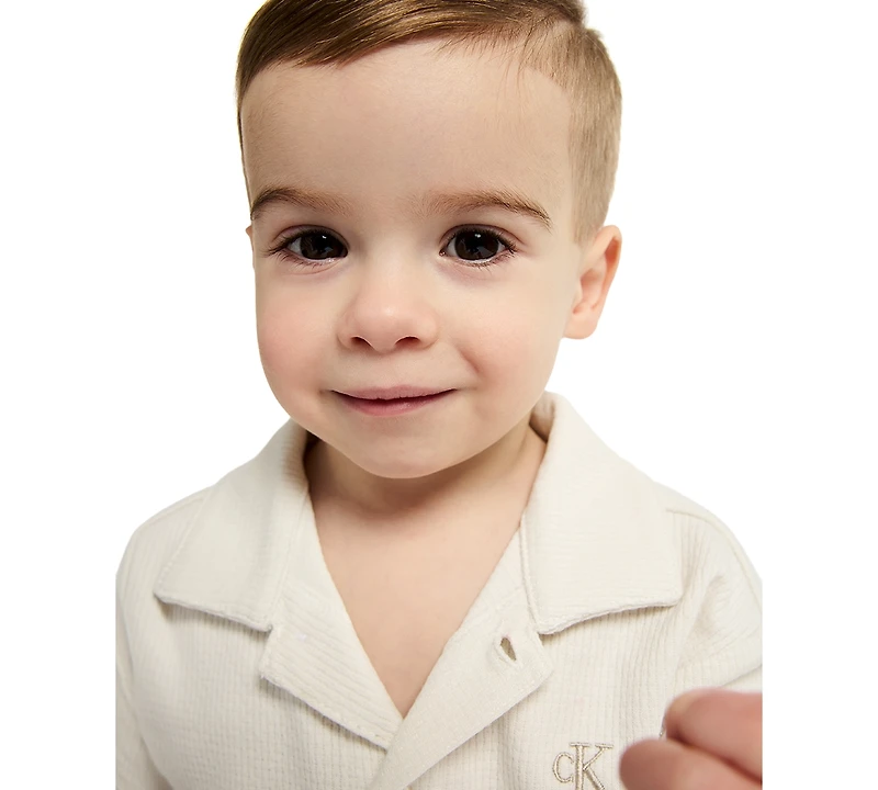 Calvin Klein Baby Boys' Novelty Knit Shirt and Shorts, 2-Piece Set