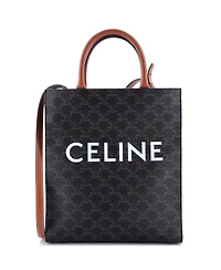 Pre-Owned Celine Small Vertical Cabas Tote Triomphe Coated Canvas