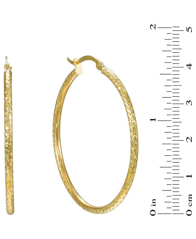 Macy's Diamond Cut Hoop Earrings in 10k Yellow Gold